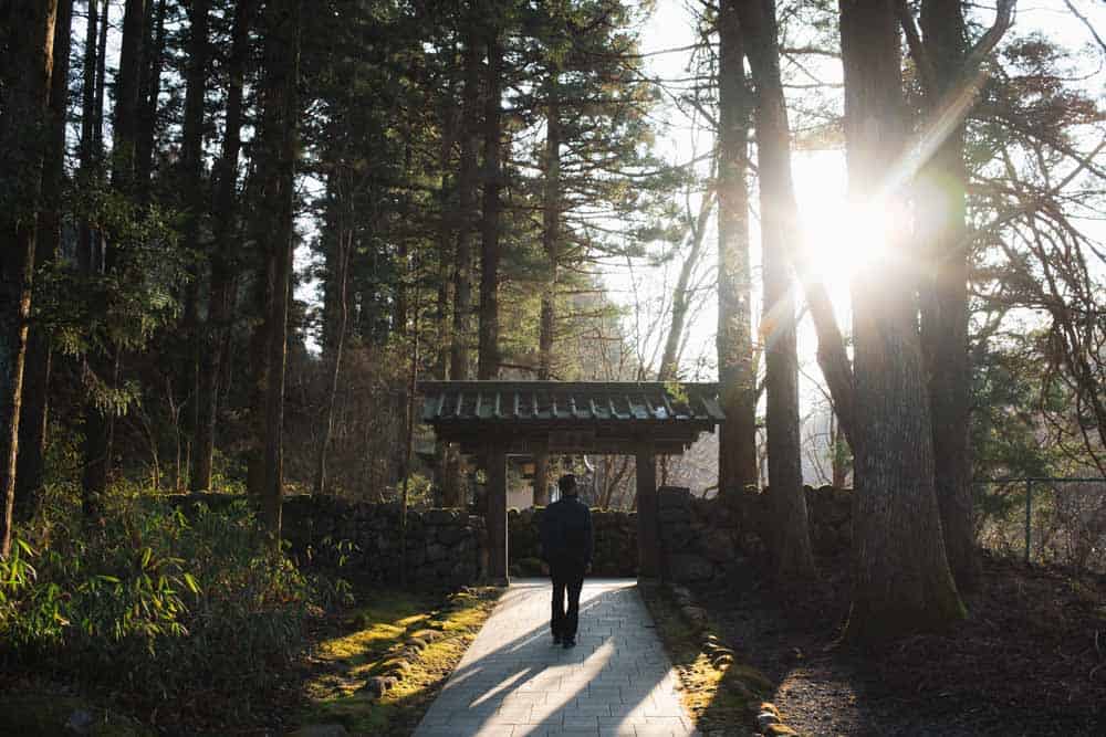 Passeggiata al tramonto vicino a Nikko