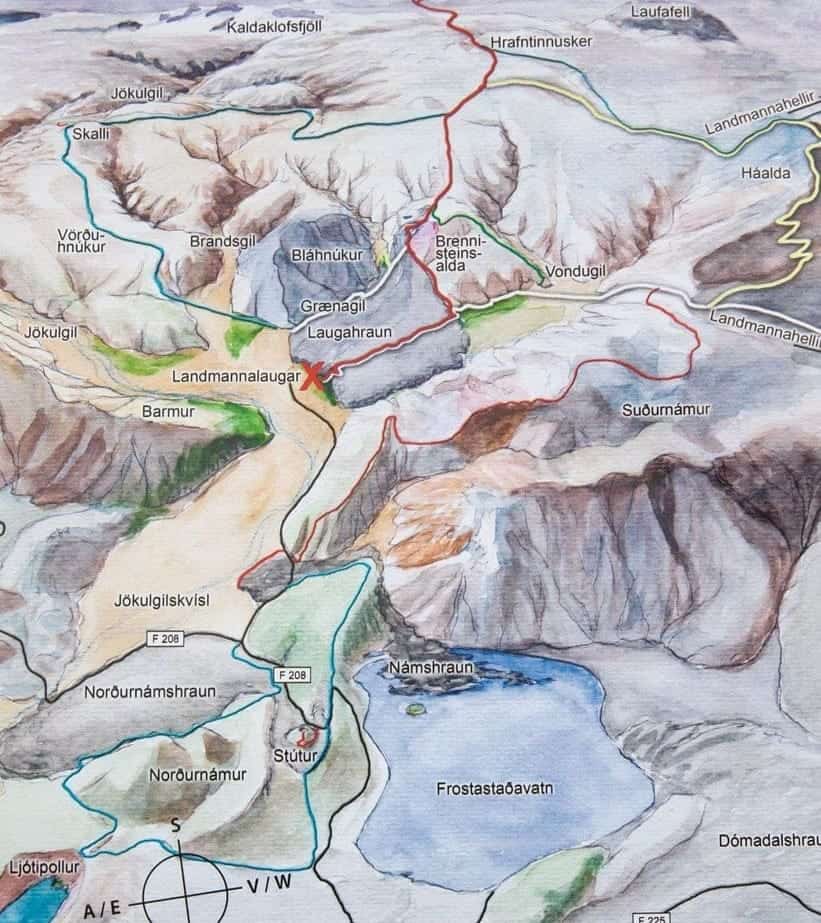 Mappa di Landmannalaugar