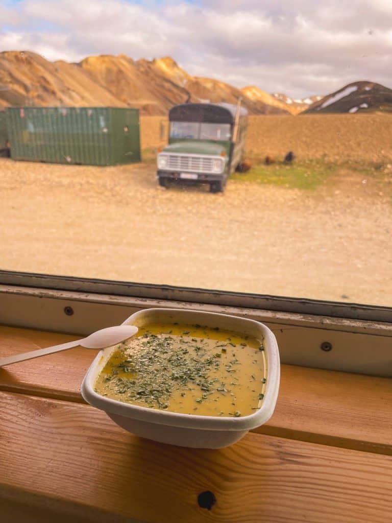 Zuppa a Landmannalaugar